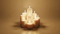 Nine Lit Candles in Pyramid Formation Royalty Free Stock Photo