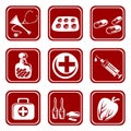 Nine medical symbols