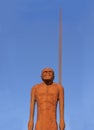 The nine metre high sculpture of Wirin isolated on blue sky background