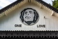 Nine Mile, Jamaica JANUARY 07, 2017: `One Love` and portrait of Bob Marley