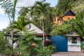 Nine Mile, Jamaica JANUARY 07, 2017: Small shop for tourists at the entrance to the Bob Marley Mausoleum compound