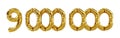 nine millions gold number balloons