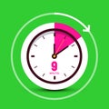 9 Nine Minutes Time Symbol Clock Icon