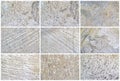Nine Natural Limestone Background or textures Royalty Free Stock Photo