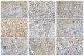 Nine Natural Limestone Background or textures Royalty Free Stock Photo