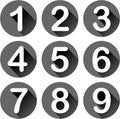 Nine numbers icons