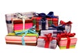 Nine presents boxes Royalty Free Stock Photo