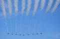 Nine Red Arrows in line abreast Royalty Free Stock Photo