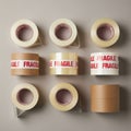 Top and bottom rows feature clear packing tape with visible pink adhesi Royalty Free Stock Photo