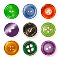 Nine sewing buttons.