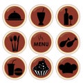 Nine silhouettes for menu