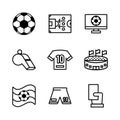 Nine soccer football sport set icons