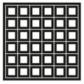 Nine square frames. Abstract geometric pattern. Repeating Vector structure. Black white graphic. Royalty Free Stock Photo