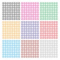 Nine square patterns are displayed in a 3x3 grid, each with intricate, repeating lattice designs. Royalty Free Stock Photo