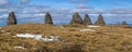 The Nine Standards Rigg on the Coast to Coast walk in the North Pennines near to Kirkby stephen