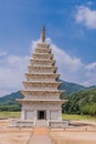 Nine story stone pagoda after restoration