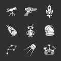 Nine stylish space icons