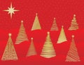 Nine Stylized Christmas Trees - Vector File