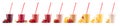 Nine tastes of smoothie in plastic cup Royalty Free Stock Photo
