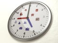 Nine to five icons work life balance concept clock