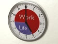 Nine to five work life balance concept clock