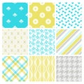 Nine trendy textile or wallpaper pattern Royalty Free Stock Photo