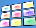 Nine TV Monitors Wall Mounted Royalty Free Stock Photo