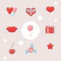 nine valentines holiday icons