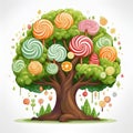 fairytale tree with sweets Royalty Free Stock Photo