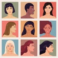 nine women profiles group
