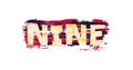 nine, word in graffiti style, graphic design and typography