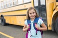 Nine years old girl student at school