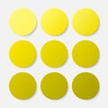 Nine Yellow Circles Button. Circle Banner.