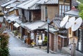 Ninenzaka Ninen-zaka, is a stone-paved pedestrian road tourist attraction. The road is lined with traditional buildings shop Royalty Free Stock Photo