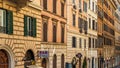 Nineteen century buildings along the street in Rome, Italy