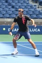 Nineteen times Grand Slam Champion Roger Federer of Switzerland practices for US Open 2017