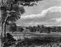 Old Illustration of Historic Landscape of Lowland Scotland