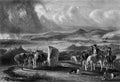 Old Illustration of Eighteenth Century Farm Scene Royalty Free Stock Photo