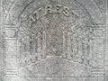 Nineteenth century tombstone detail gates heaven