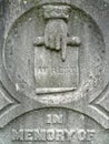 Nineteenth century tombstone detail at rest hand