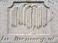 Nineteenth century tombstone detail weeping willow