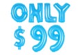 Only ninety-nine dollars, blue color