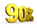 Ninety percent symbol on white background Royalty Free Stock Photo