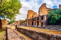 The Ninfeo stadium ruins in Villa Adriana of Hadrians Villa archaeological site of UNESCO in Tivoli - Lazio - Italy Royalty Free Stock Photo