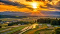 Ningle Terrace at Dusk, A Tapestry of Lavender Fields Bathed in Gold