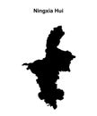 Ningxia Hui outline map Royalty Free Stock Photo