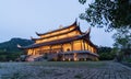 Ninh Binh, Vietnam - May 2019: sunset view over The Buddhas of The Three Times Hall