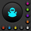 Ninja avatar dark push buttons with color icons
