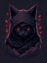 Ninja black cats red eyes with it\'s stealthy moves and sinister expressions, strike fear into the hearts of their enemies