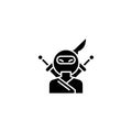 Ninja black icon concept. Ninja flat vector symbol, sign, illustration.